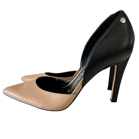 Calvin Klein Brena D’ORSAy tan and black 4” heels. Pointed toes size 9 - Picture 3 of 10